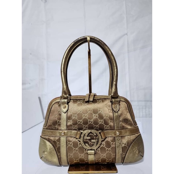 Authentic Gucci Reins Shoulder Bag Gold/Brown - Picture 1 of 15